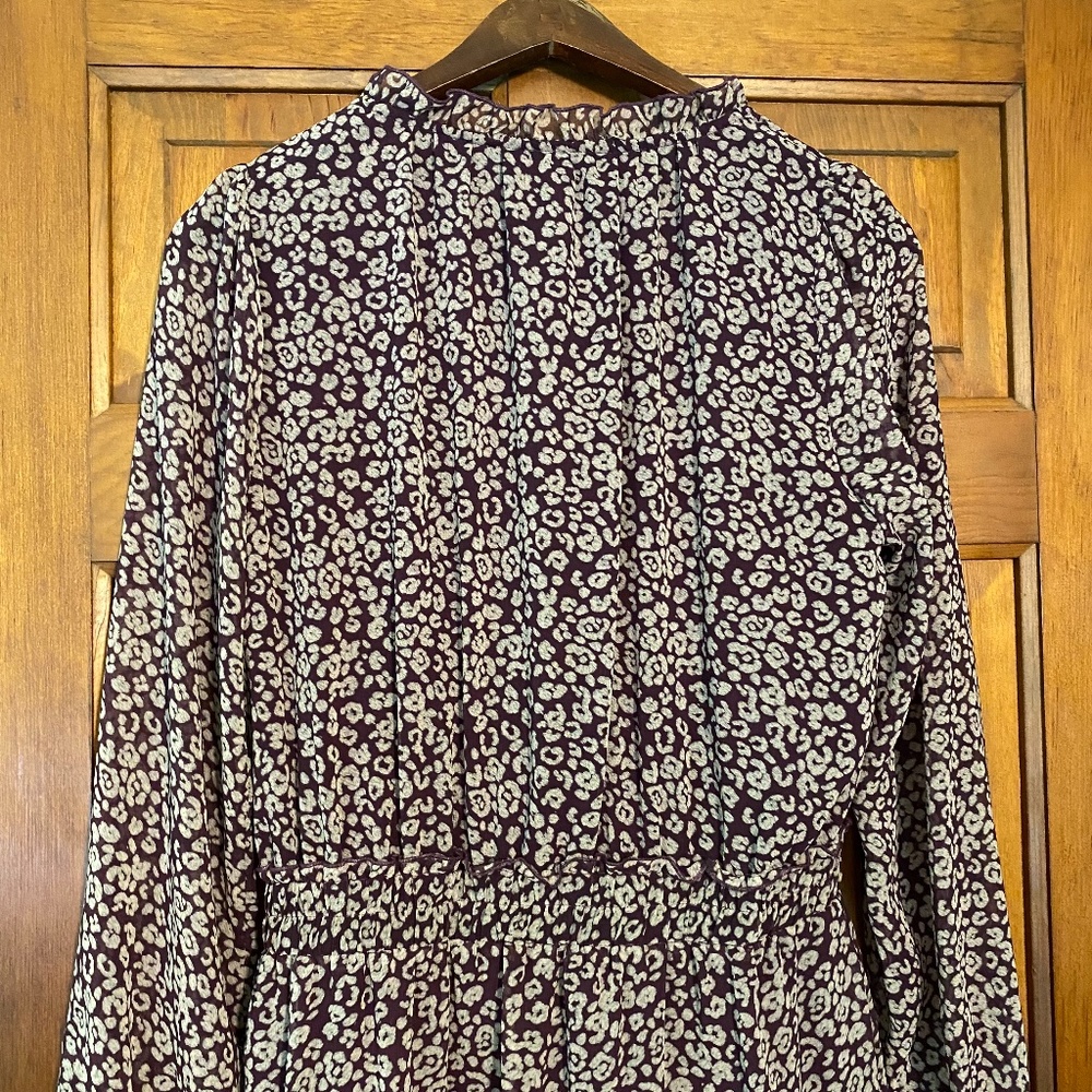 Rebecca Minkoff Ruffled Rosemary Mni Dress in Purple Leopard Print size S - Picture 13 of 16